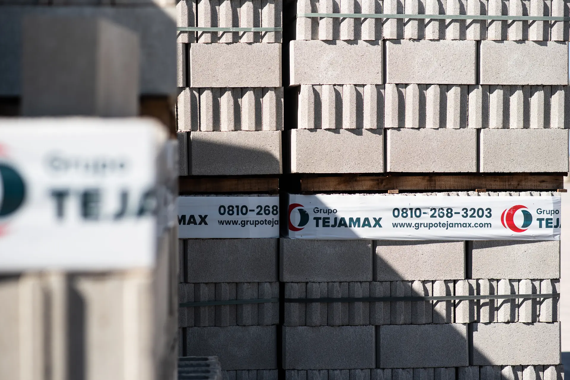 Pallets de bloques de hormigón en la Planta de Premoldeados